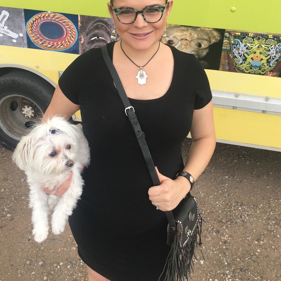 🤚Black Leather Fringe Handmade Bag - Picture 2 of 8